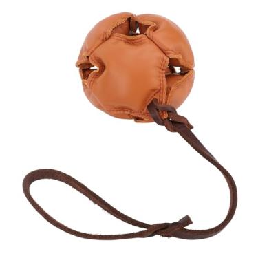 Imagem de GLOGLOW Bola de Treinamento de Cães na Corda para Cães Médios, Brinquedo de Mastigar de Couro para Liberação de Energia, Exercício Interativo para Brincadeiras Internas e Externas (Castanho Escuro)