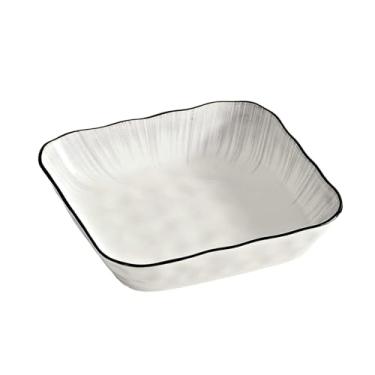 Imagem de Utensílios de mesa de cerâmica personalizados japoneses tigela criativa simples hashis tigela de arroz - prato quadrado de 20 cm