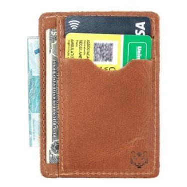 Imagem de Carteira Masculina Pequena Couro Legitimo Porta Cartão de Credito - Lu