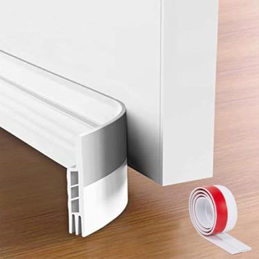 Imagem de Rolha de rascunho para fundo de porta, fita adesiva de 4,5 cm de largura x 99 cm de comprimento, rolo bloqueador de borda de porta para uso no limiar interno, vedação de contato sob o chão da porta