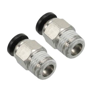 Imagem de 4 mm x 1/20.3 cm NPT Rosca macho Push to Connect Fittings, pacote com 2 acessórios de conexão rápida reta acessórios de linha de ar pneumático Encaixe de tubo de junta para ar água