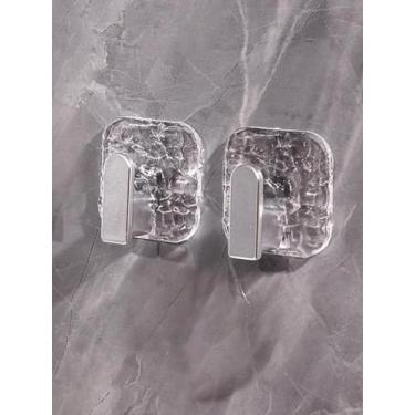 Imagem de Pacote com 2 ganchos organizados puros e multifuncionais, ganchos de montagem na parede para banheiro, toalhas de cozinha, chaves, bolsas, chapéus, casacos, ganchos transparentes