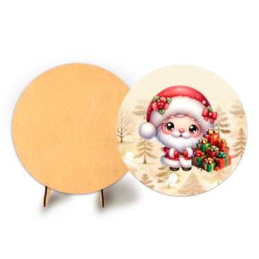 Imagem de Painel Com Elastico Redondo 50cm Natal + Suporte MDF (NAT168)