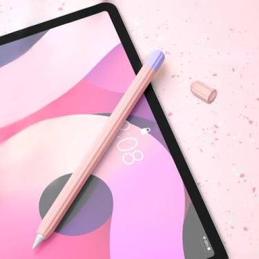 Imagem de Estojo compatível com Apple Pencil Case 2ª geração, capa protetora de silicone macio, antiderrapante, antiqueda, capa para caneta, rosa