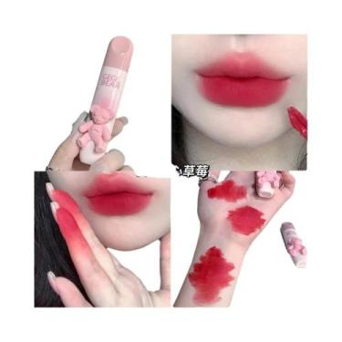 Imagem de Batom Nude Brilhante - Efeito Cristal Congelado - Com Morango e Branqu