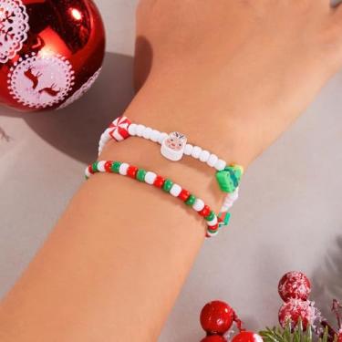 Imagem de Pulseiras de Natal, berloques, miçangas, presentes, decorações de árvores, roupas femininas