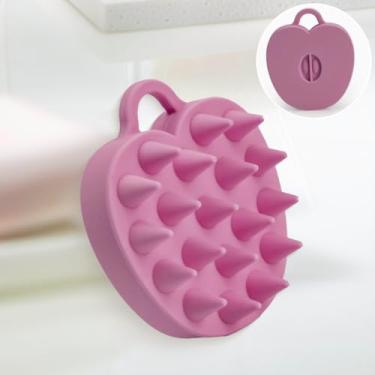 Imagem de Escova de limpeza facial de silicone em forma de maçã rosa - esfoliação suave da pele para uma pele macia e flexível - Acessório de cuidados com a pele adorável e prático