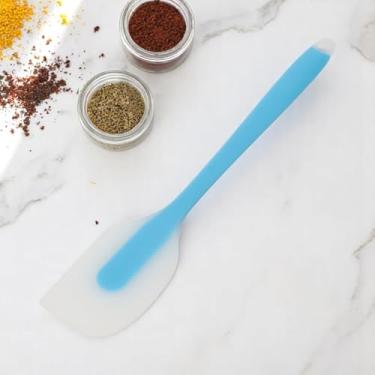Imagem de Generic Espátula de cozinha de silicone semitransparente, espátula creme, tamanho grande, lavável na lava-louças, silicone, azul translúcido 26,8 x 4,8 cm