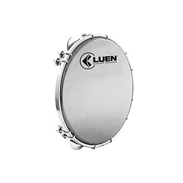 Imagem de Pandeiro 10" Formica Branca Plat Inox Tarr Dpla Holografica Prata