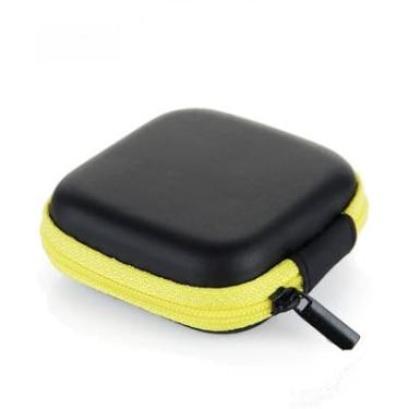 Imagem de Capa de fone de ouvido colorida com zíper para viagem, mini chave de moeda, carregador de fone de ouvido, bolsa organizadora adequada para viagens (amarelo)