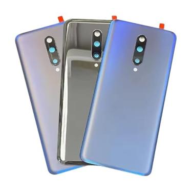 Imagem de Capa para OnePlus 7 Pro/7Pro 5G Glass Battery Cover Hard Back Door Lid Rear Housing Panel Case + Lente da Câmera (Cinza)