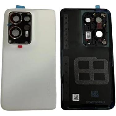 Imagem de SHOWGOOD para Oppo Find N2 Capa de bateria traseira com lente para Find N2 PGU110 capa de bateria (preta com lente)