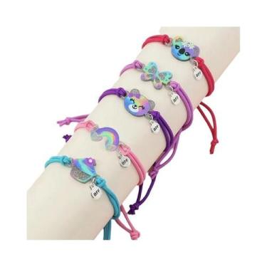 Imagem de Conjunto De Pulseiras Ajustáveis Com Charme De Urso Cartoon, Borboleta
