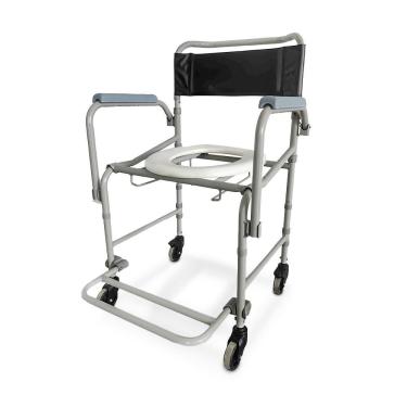 Imagem de Cadeira De Banho Higiênica Dellamed Dobrável E Desmontável Até 120 Kg Preto E Cinza D40