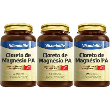 Imagem de Kit 3X Cloreto de Magnésio PA - 60 Cápsulas - VitaminLife-Masculino