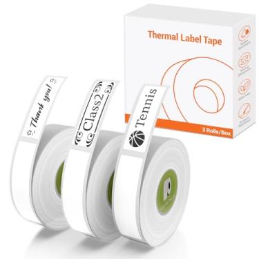 Imagem de Label Maker Tape Rongta R5 Papel de impressão de etiqueta adaptado, 14 x 40 mm (0,55 "x1,57"), fita de etiquetagem multiuso autoadesiva à prova d'água laminada padrão, 180 etiquetas/rolo (branco-3