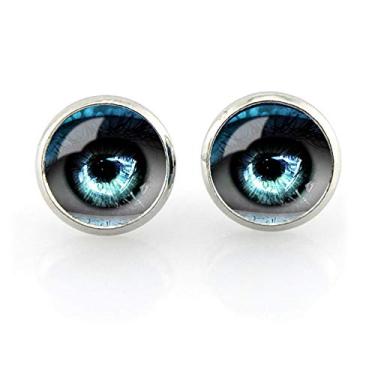 Imagem de Brincos de olho turco vintage olho foto vidro pingente de orelha joias femininas dragão joias presente 12 mm, Vidro