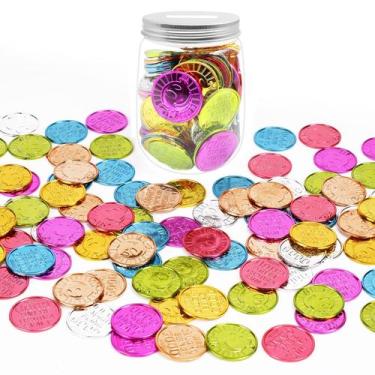Imagem de Tokens de recompensa de plástico Mczxon, 100 unidades com frasco de re