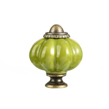 Imagem de Puxador de cerâmica de abóbora redondo simples vintage puxador de armário retrô de orifício único puxadores de gaveta móveis (estilo12)