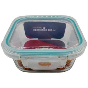 Imagem de Pote De Vidro Hermetico Quadrado 800 Ml