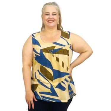 Imagem de Blusa Feminina Plus Size Senhora Bata Regata Estampada - Coalizão Fash