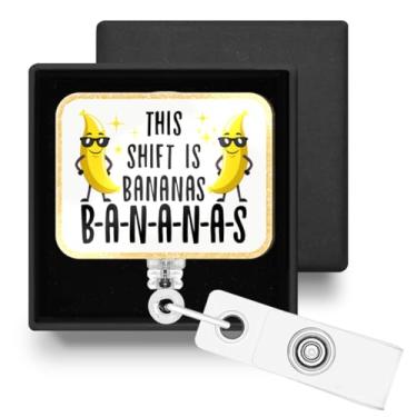 Imagem de Carretel de crachá retrátil engraçado com clipe jacaré, porta-crachá retrátil com clipe jacaré, presentes para enfermeira, professora, trabalhadora de consultório, médico, bananas