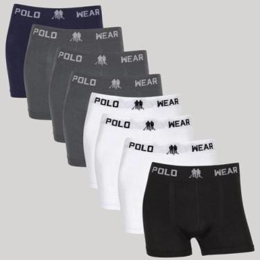Imagem de Kit 8 Cueca Box Masculino Polo Wear Original Microfibra Basica, Sortid