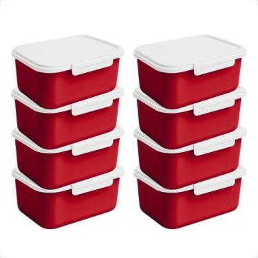 Imagem de Potes Plástico Reutilizável 750ml Kit 10un para Marmitas Refeições com