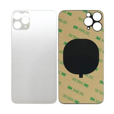 Imagem de 1 pçs/lote tampa de bateria de vidro para iPhone 11 Pro Max capa traseira substituição para iPhone 11PM 2 em 1 Big Hole Back Glass Rear Door Case (branca)