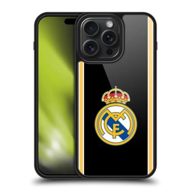 Imagem de Head Case Designs Capa protetora de gel retrô preta oficialmente licenciada pelo Real Madrid CF Bring Back 99/00 [proteção contra quedas de grau militar] compatível com Apple iPhone 15 Pro Max