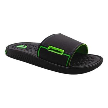 Imagem de Chinelo Rider Infantil Pump Slide Preto Verde Antiderrapante, Preto, V