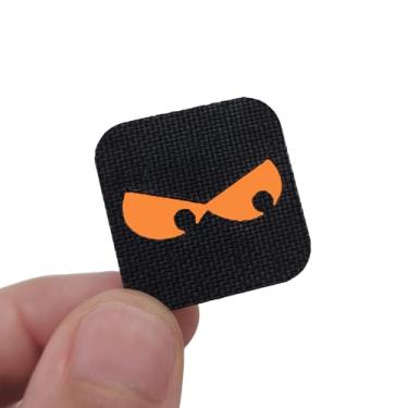 Imagem de Spooky Eyes Ranger Eye Patch Mini Lasercut 1x1 | Nylon e vinil | Patch laranja com olhos irritados para equipamentos táticos, EDC e Airsoft | Suporte de gancho (lado do laço não incluído) | Leve