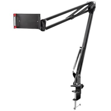 Imagem de Suporte para Celular Tablet de Mesa Braço Articulado Dobravel Ajustável Todo em Metal Rotação 360º Fácil Uso e Resistente