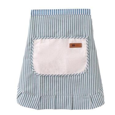 Imagem de Meio avental listrado de algodão com bolso que pode ser limpo para mul