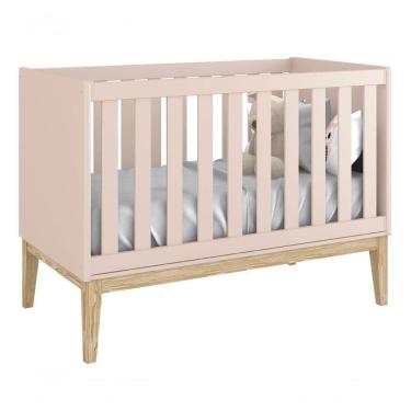 Imagem de Berço Americano Classic New Rosa Fosco Com Natural - Reller