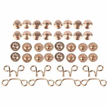 Imagem de Botões ajustáveis ​​destacáveis ​​design de slot flexível dourado pequenos acessórios DIY para calças saias ferro metal botão de cintura conjunto de 16 parafusos 16 porcas 4