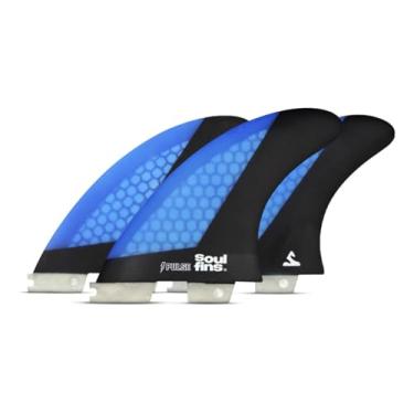 Imagem de Performance TOP! Quilhas Honeycomb Média FCS2 - Núcleo Honeycomb, Curvas Rápidas e Controle + Estojo (Azul, Grande)