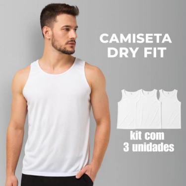 Imagem de Kit 3 Camisetas Regata Masculina Dry Fit Academia Moda Fitness sem man