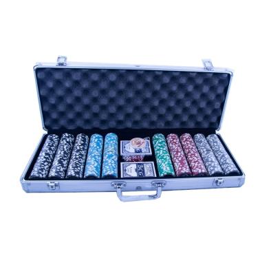 Imagem de Maleta Poker Profissional 500 Fichas Holográficas de 13g - Padrão Cassino
