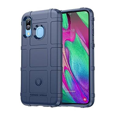 Imagem de IDEWEI Capa para Samsung Galaxy A40, fibra de carbono refinada, anti-queda, anti-impressões digitais, proteção integral. A capa do telemóvel é compatível com Samsung Galaxy A40