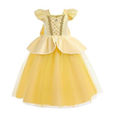 Imagem de Dressy Daisy Fantasia de princesa fantasia de Halloween, vestido amarelo, roupa de festa de aniversário para meninas, tamanho 10-12
