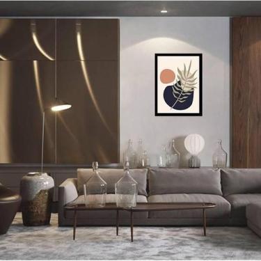 Imagem de Quadro Decorativo Abstrato Folhagem Marrom Ii 45X34Cm - Quadros On-Lin