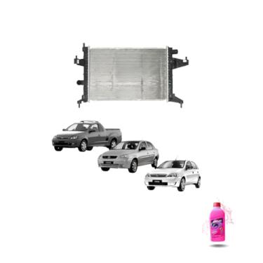 Imagem de Kit Radiador GM Corsa 2002 + Montana 1.8 2003 Com Ar + Aditivo Rosa