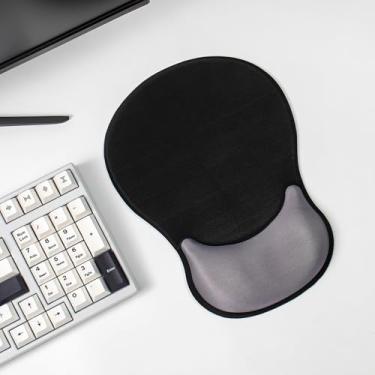Imagem de Mouse pad ergonômico com suporte - mousepad de escritório com base antiderrapante para jogos/desktop/latop/alívio da dor (preto)