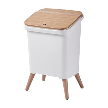 Imagem de IEUDNS Lixeira com pés de pressão, ideal para quarto de bebê, armário, sala de estar, banheiro e cozinha, Branco 29x24x46cm
