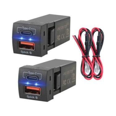 Imagem de Carregador USB Tipo-C PD 24V 12V 48W Para Toyota Corolla RAV4 Camry Ad