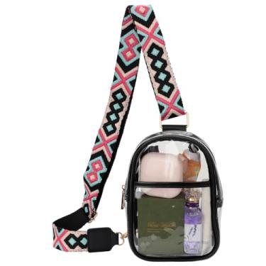 Imagem de Bnapott Bolsa transparente para eventos de estádio, bolsa tiracolo pequena e leve, pochete para mulheres e homens, bolsa aprovada para shows esportivos