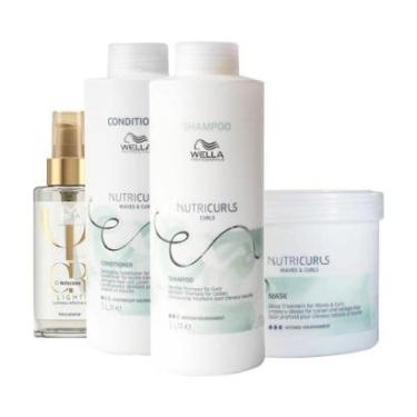 Imagem de Kit Wella Professionals Nutricurls - Sh+Cond+Másc+Óleo Light-Unissex
