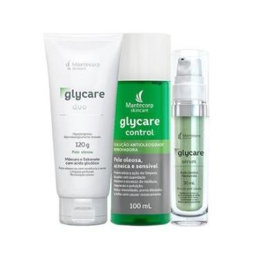 Imagem de Kit Facial Mantecorp Glycare - Sabonete de Limpeza Profunda e Solução Antioleosidade e Sérum 30ml-Unissex