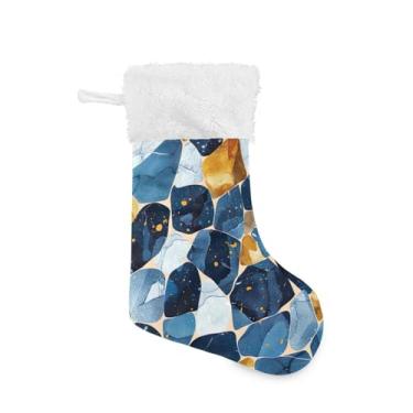 Imagem de GakkiGii Meia de Natal grande de vidro brilhante, decoração de Natal para pendurar na parede da árvore da lareira, 45 x 31 cm